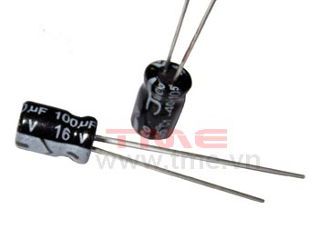 100uF/16V ±20% Aluminum Electrolytic Capacitor, 5x7 mm