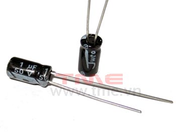 1uF/50V ±20% Aluminum Electrolytic Capacitor, 4x7 mm