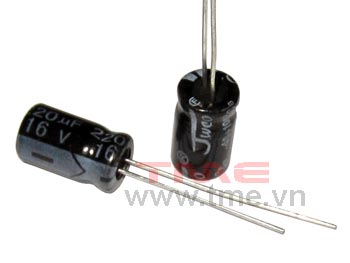 100uF/25V ±20% Aluminum Electrolytic Capacitor, Size 6.3x12mm