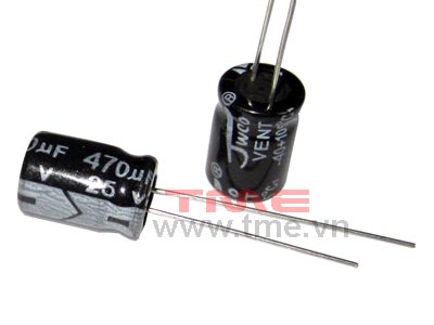 470uF/25V ±20% Aluminum Electrolytic Capacitor, 8x12 mm